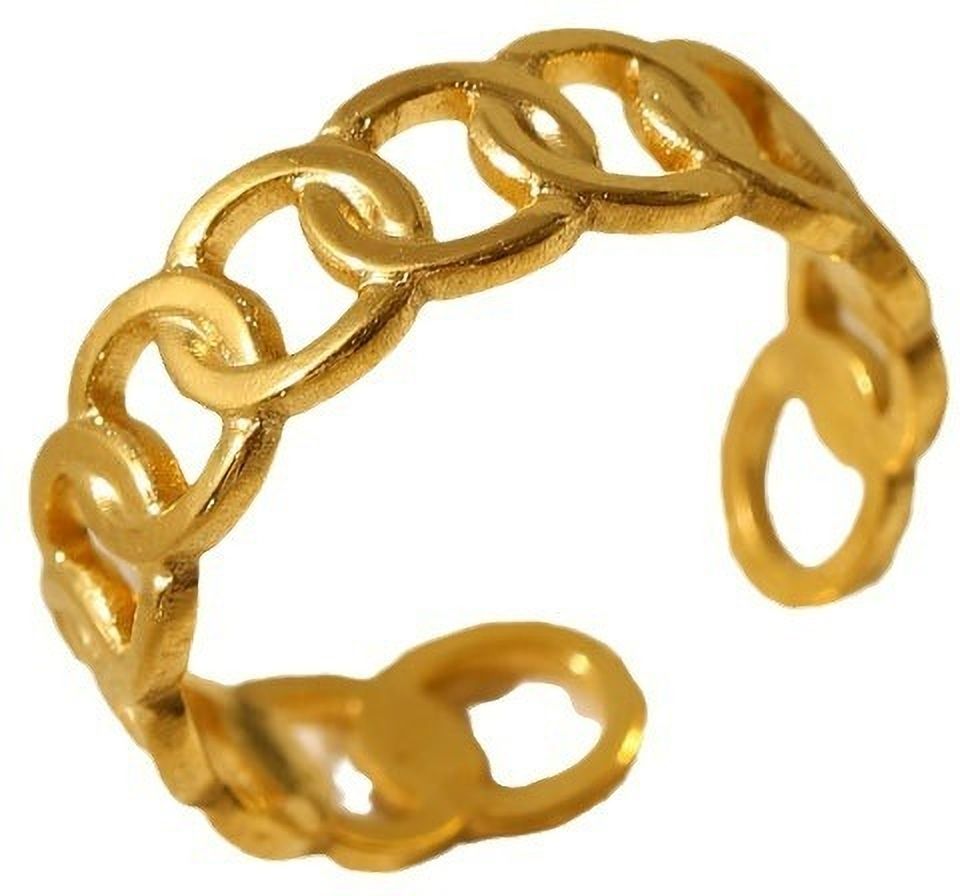 MYKI Chain Link Adjustable Ring | Anti-Tarnish (MKR742-SSYI)