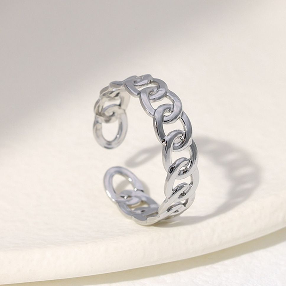 MYKI Chain Link Adjustable Ring | Anti-Tarnish (MKR742-SSYI)
