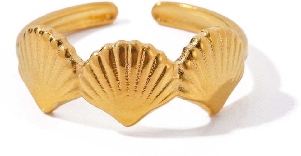 MYKI Shell Design Adjustable Ring | Anti-Tarnish (MKR743-SSYI)