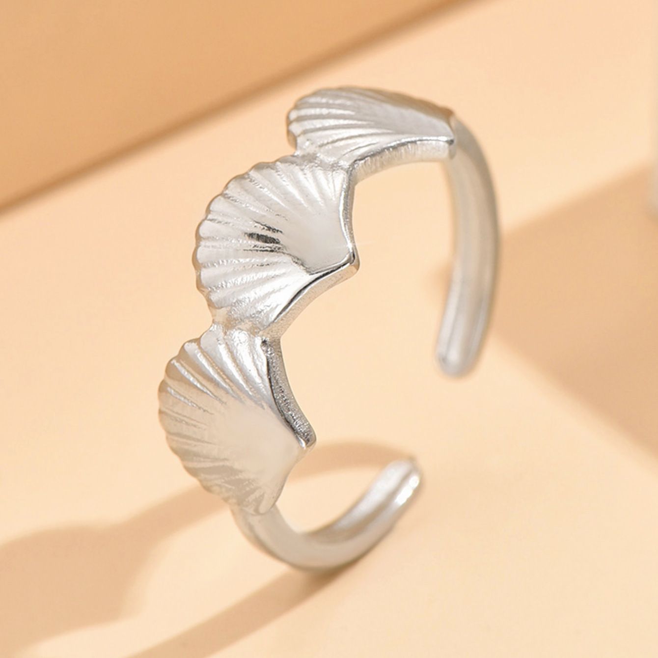 MYKI Shell Design Adjustable Ring | Anti-Tarnish (MKR743-SSYI)