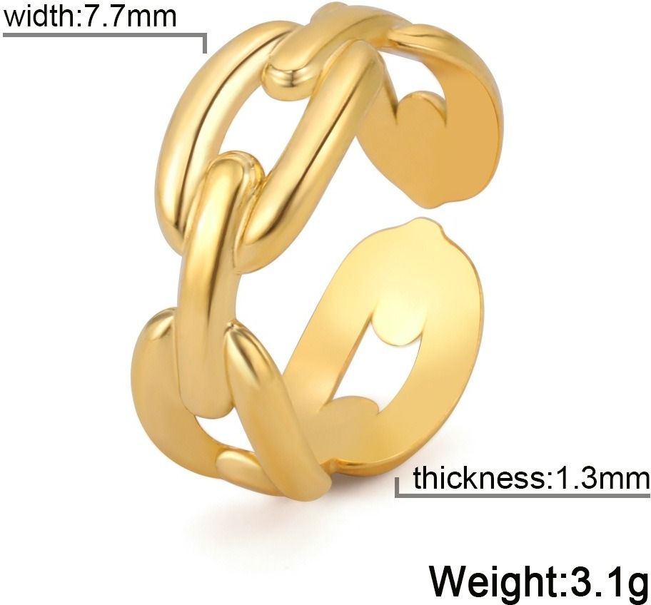 MYKI Anti Tarnish Chain Adjustable Ring | MYKI (MKR753-SSYI)