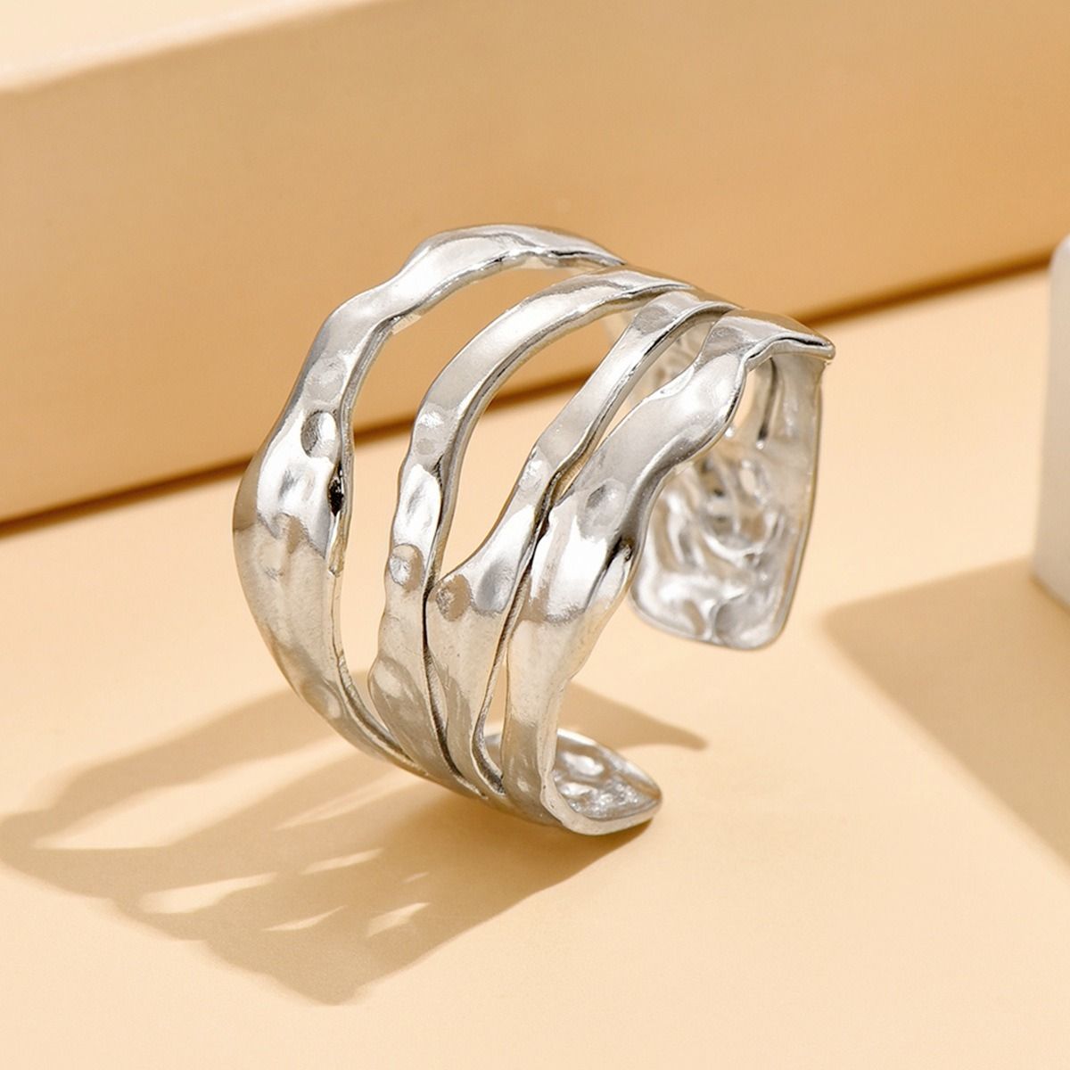 MYKI Multi-Layered Adjustable Band Ring | Anti Tarnish | MYKI (MKR755-SSYI)