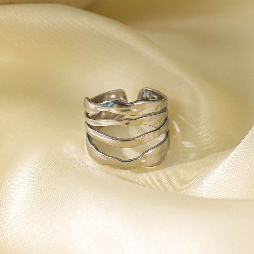 MYKI Multi-Layered Adjustable Band Ring | Anti Tarnish | MYKI (MKR755-SSYI)