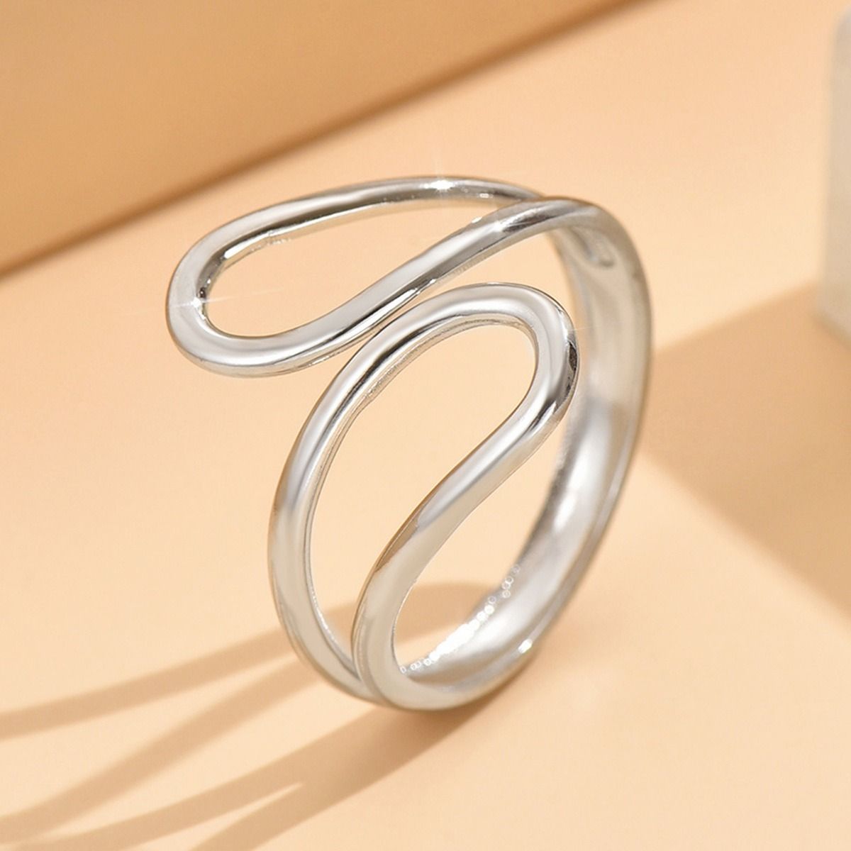 MYKI Wavy Adjustable Ring | Anti Tarnish | MYKI (MKR760-SSYI)