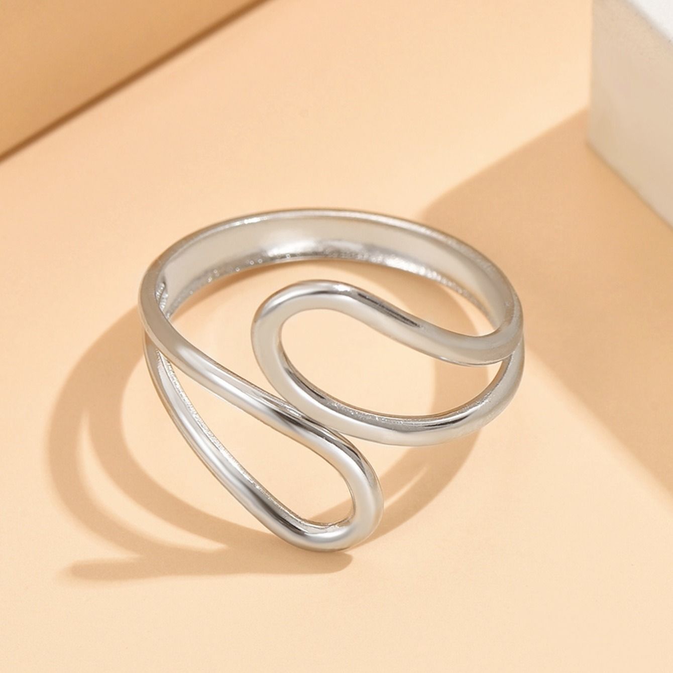 MYKI Wavy Adjustable Ring | Anti Tarnish | MYKI (MKR760-SSYI)