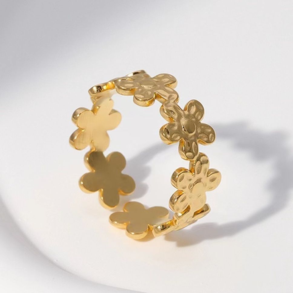 MYKI Floral Adjustable Ring | Anti Tarnish | MYKI (MKR761-SSYI)
