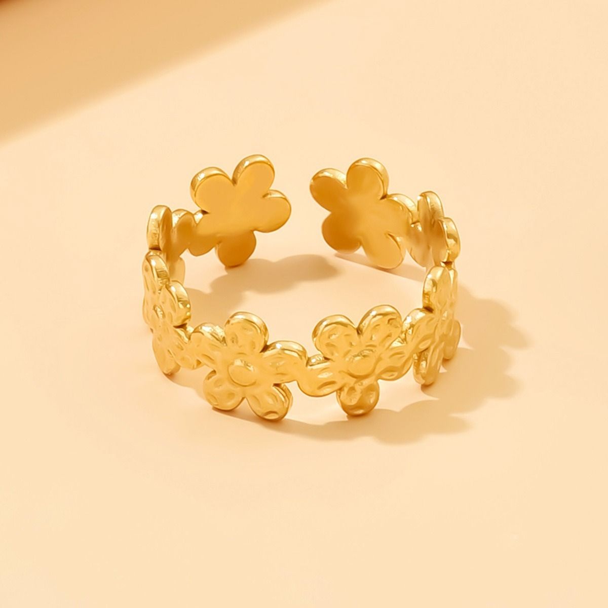 MYKI Floral Adjustable Ring | Anti Tarnish | MYKI (MKR761-SSYI)