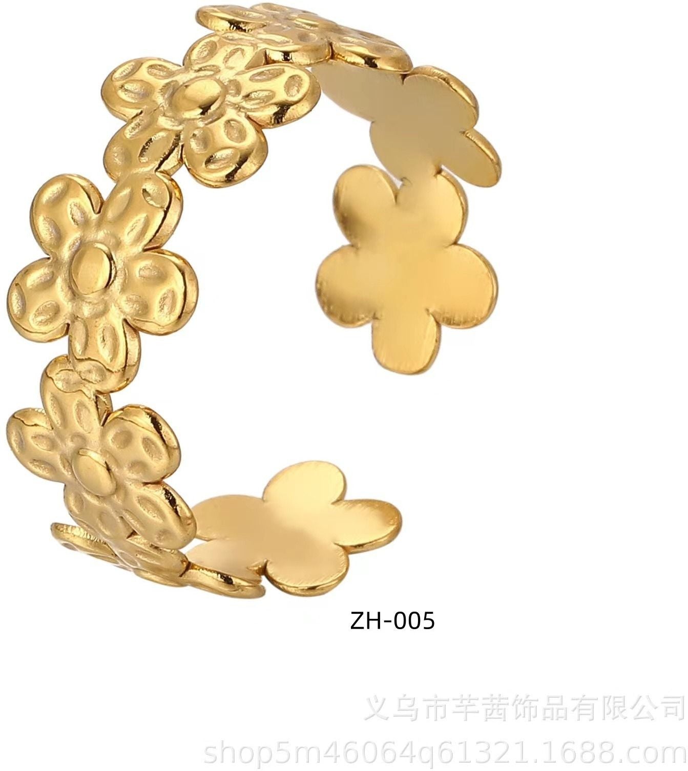 MYKI Floral Adjustable Ring | Anti Tarnish | MYKI (MKR761-SSYI)