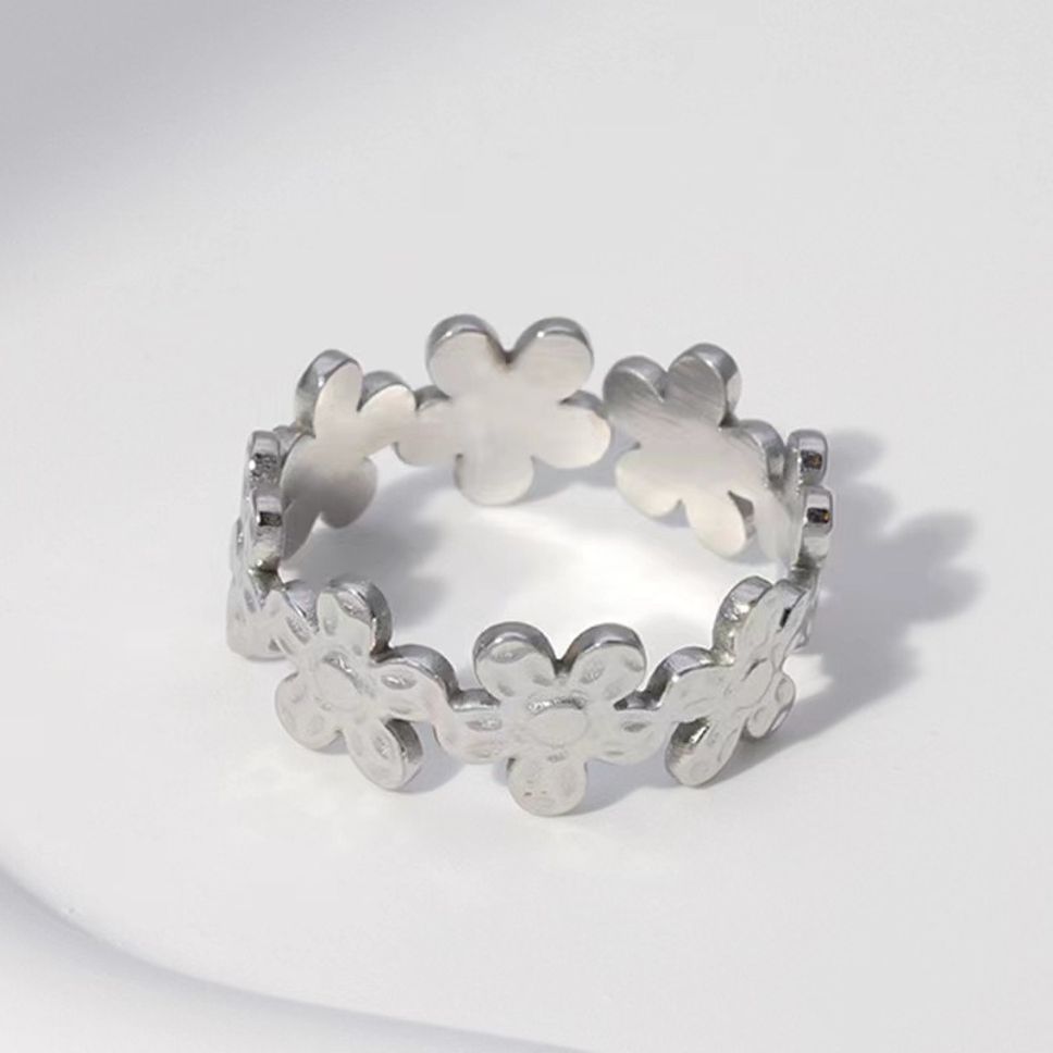 MYKI Floral Adjustable Ring | Anti Tarnish | MYKI (MKR761-SSYI)