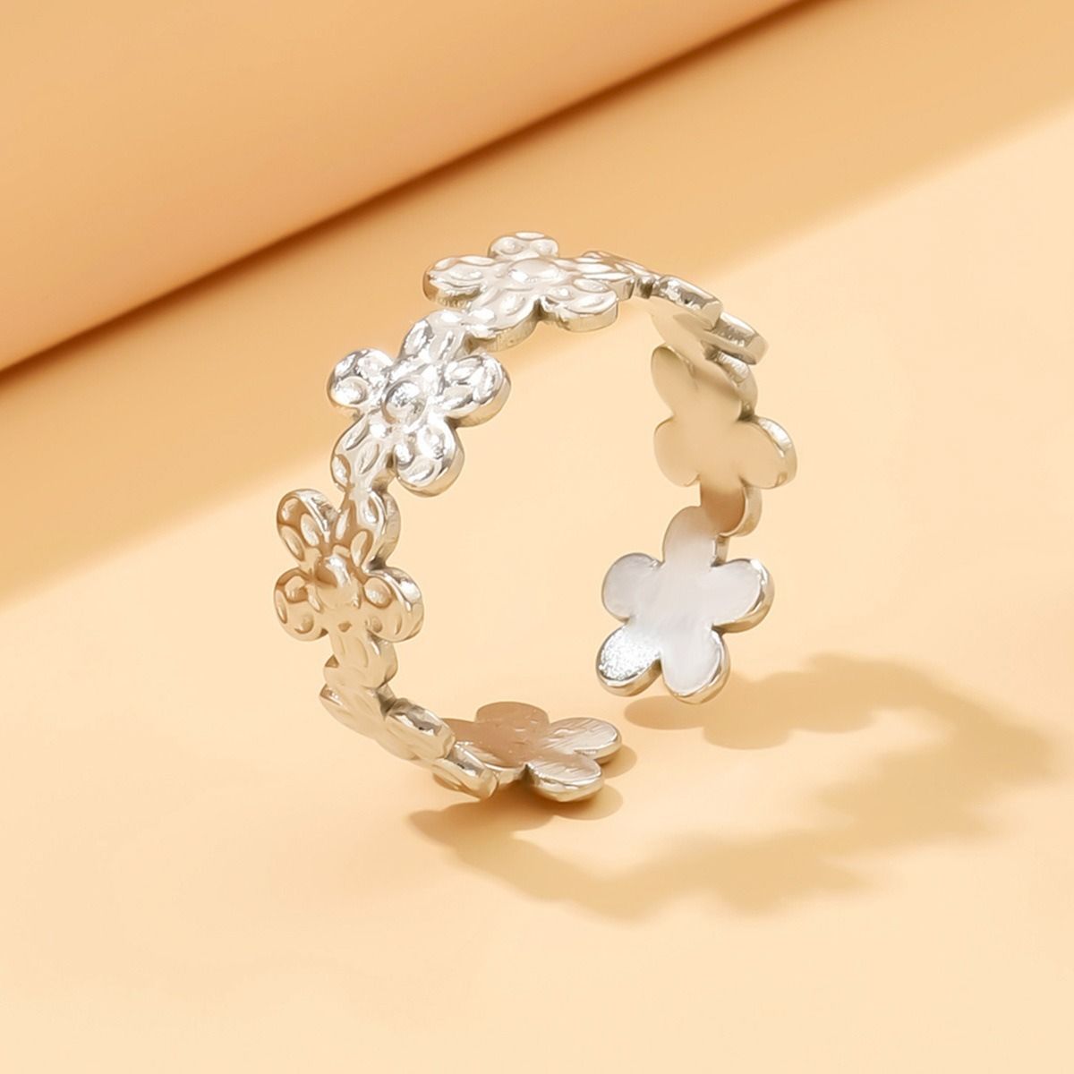 MYKI Floral Adjustable Ring | Anti Tarnish | MYKI (MKR761-SSYI)