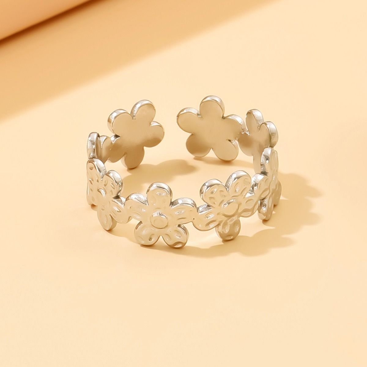 MYKI Floral Adjustable Ring | Anti Tarnish | MYKI (MKR761-SSYI)