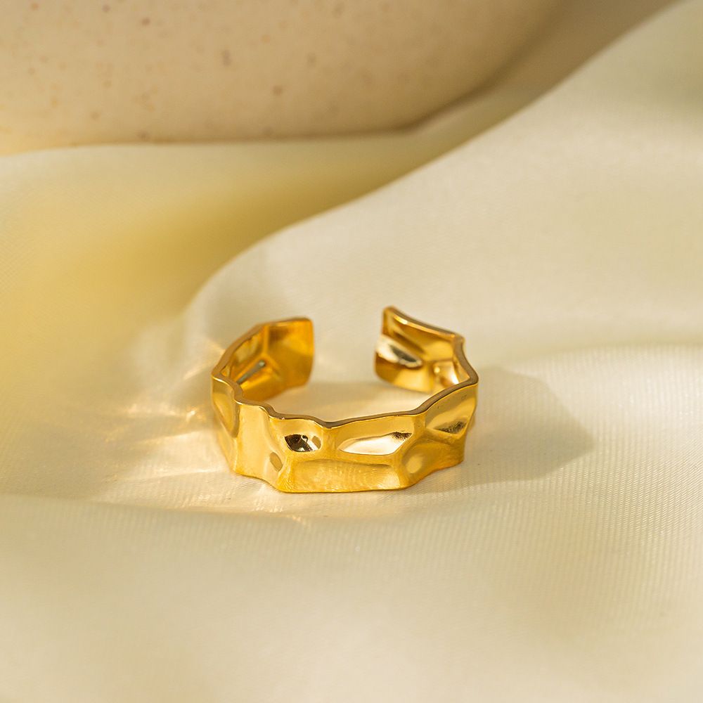 MYKI Textured Abstract Adjustable Ring | Anti Tarnish | MYKI (MKR762-SSYI)