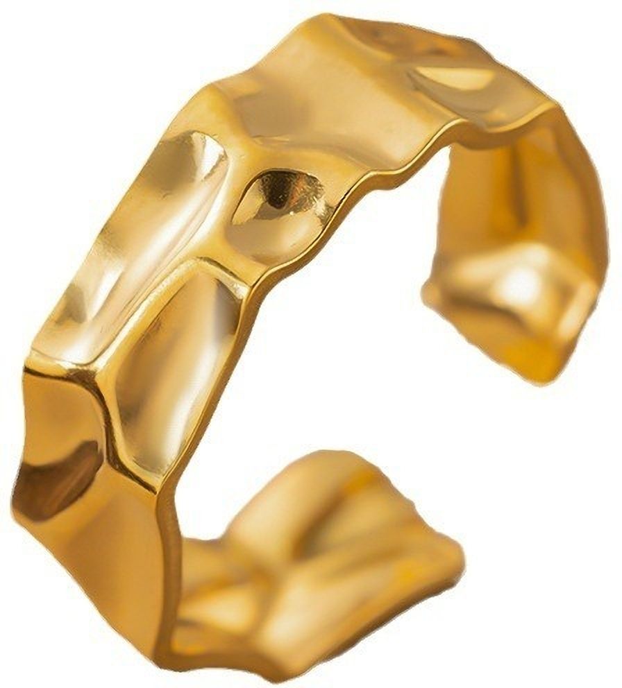 MYKI Textured Abstract Adjustable Ring | Anti Tarnish | MYKI (MKR762-SSYI)