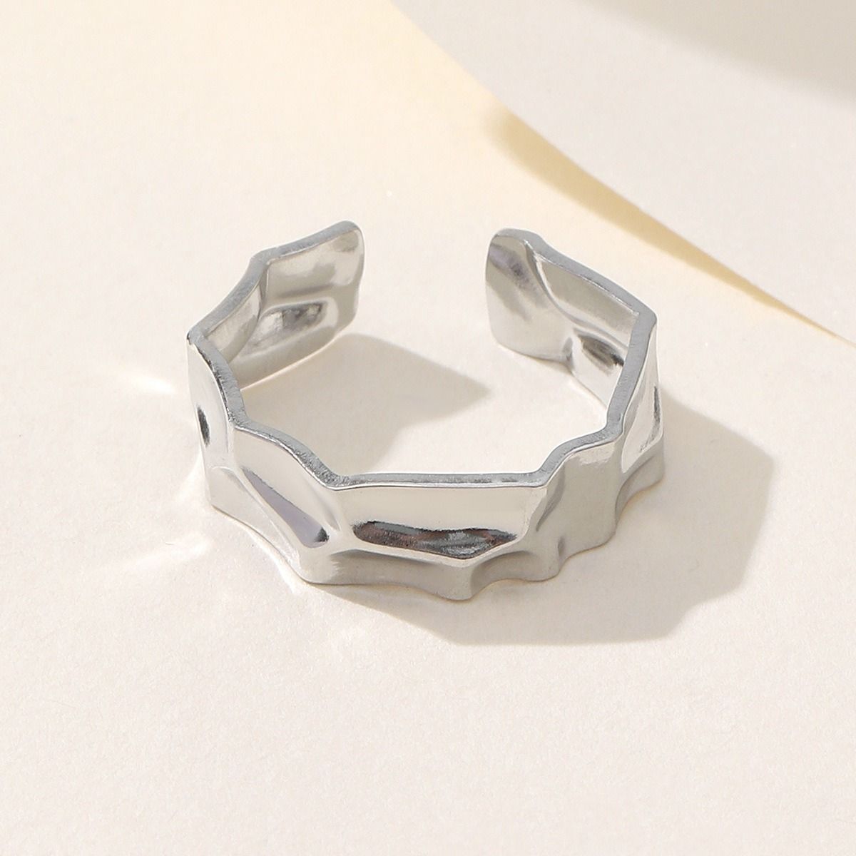 MYKI Textured Abstract Adjustable Ring | Anti Tarnish | MYKI (MKR762-SSYI)