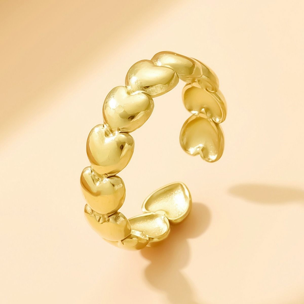MYKI Linked Heart Adjustable Ring | Anti Tarnish | MYKI (MKR767-SSYI)