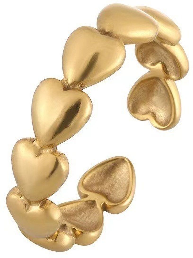 MYKI Linked Heart Adjustable Ring | Anti Tarnish | MYKI (MKR767-SSYI)