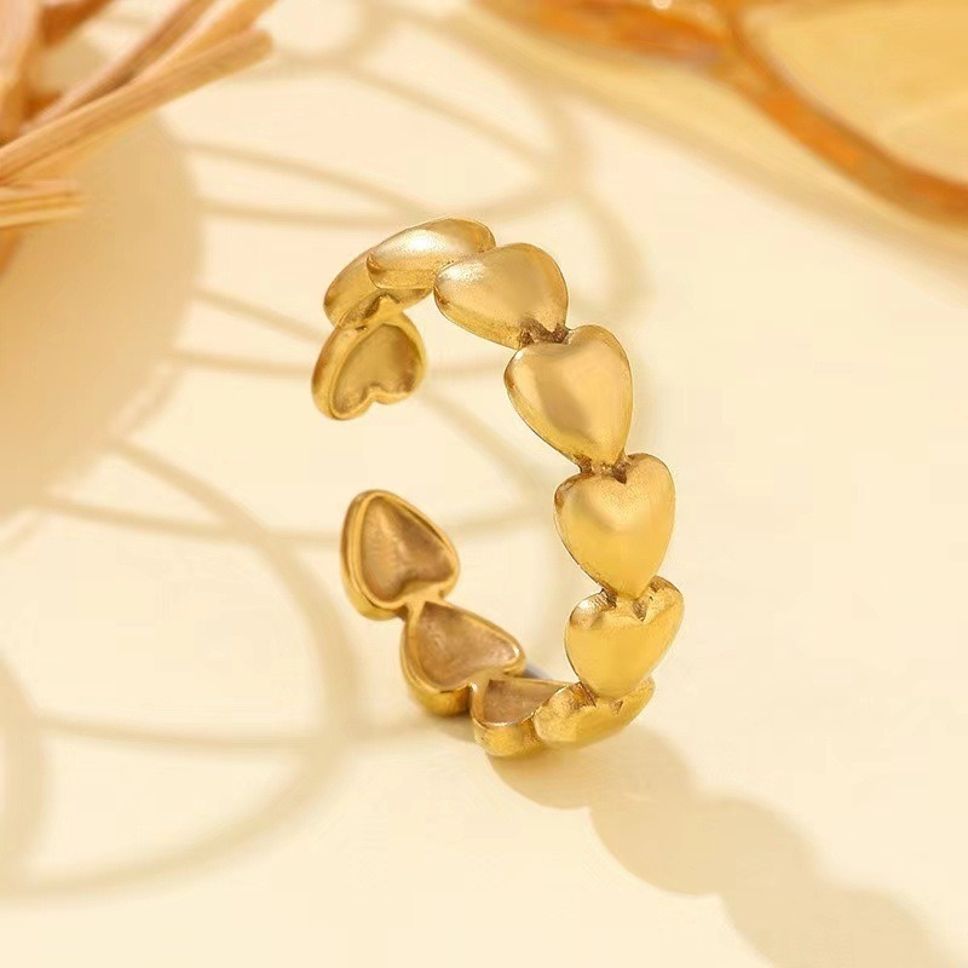 MYKI Linked Heart Adjustable Ring | Anti Tarnish | MYKI (MKR767-SSYI)