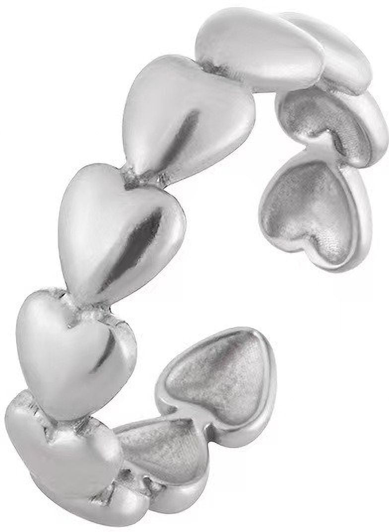 MYKI Linked Heart Adjustable Ring | Anti Tarnish | MYKI (MKR767-SSYI)