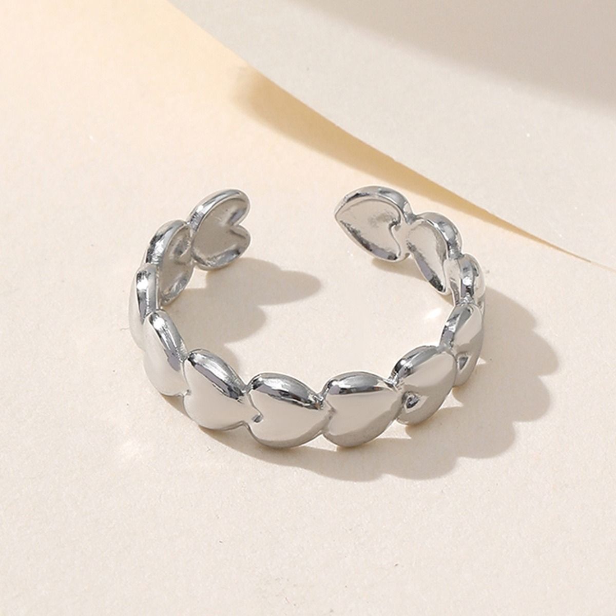 MYKI Linked Heart Adjustable Ring | Anti Tarnish | MYKI (MKR767-SSYI)