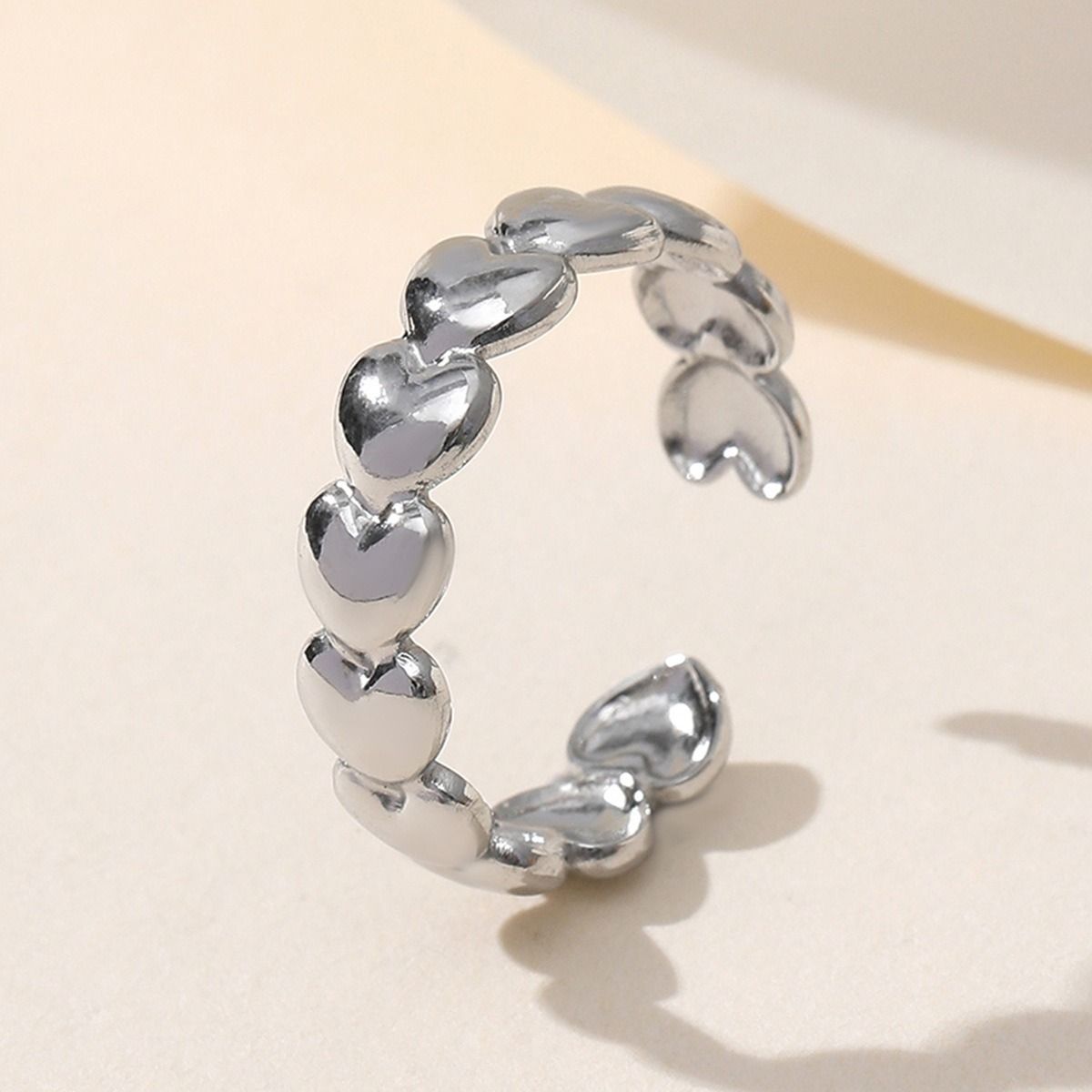 MYKI Linked Heart Adjustable Ring | Anti Tarnish | MYKI (MKR767-SSYI)