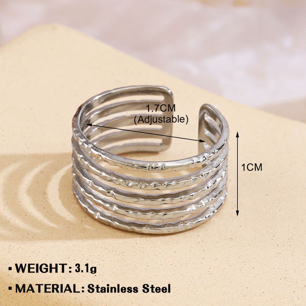 MYKI Multi Band Adjustable Ring | Anti Tarnish | MYKI (MKR769-SSYI)