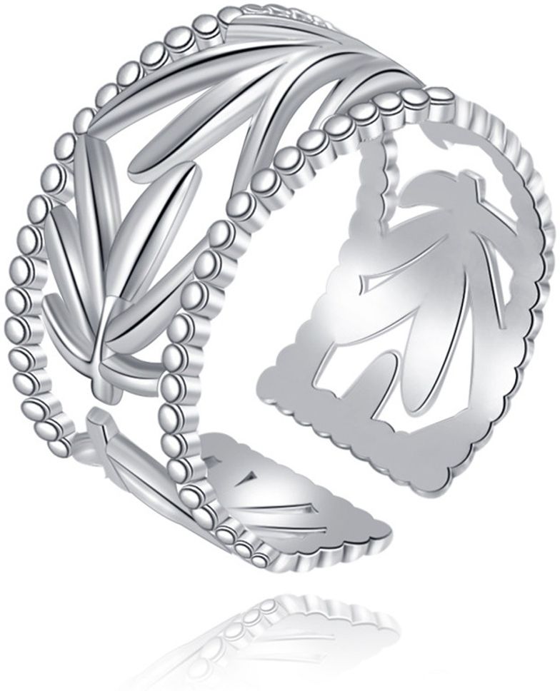MYKI Cutout Leaf Adjustable Ring | Anti Tarnish | MYKI (MKR770-SSYI)