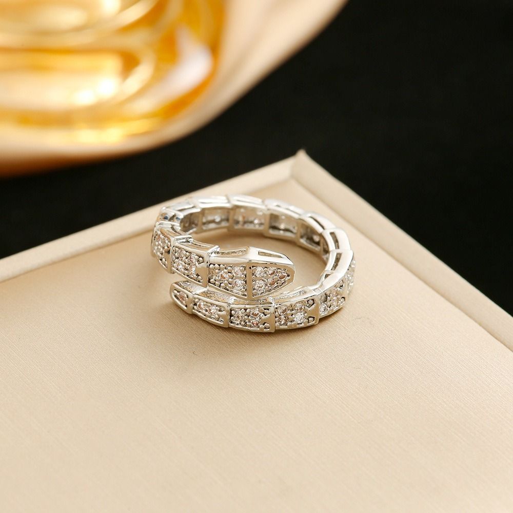 MYKI Luxury Crystal Chain Ring | Anti Tarnish Finish (MKR783-SSYI)