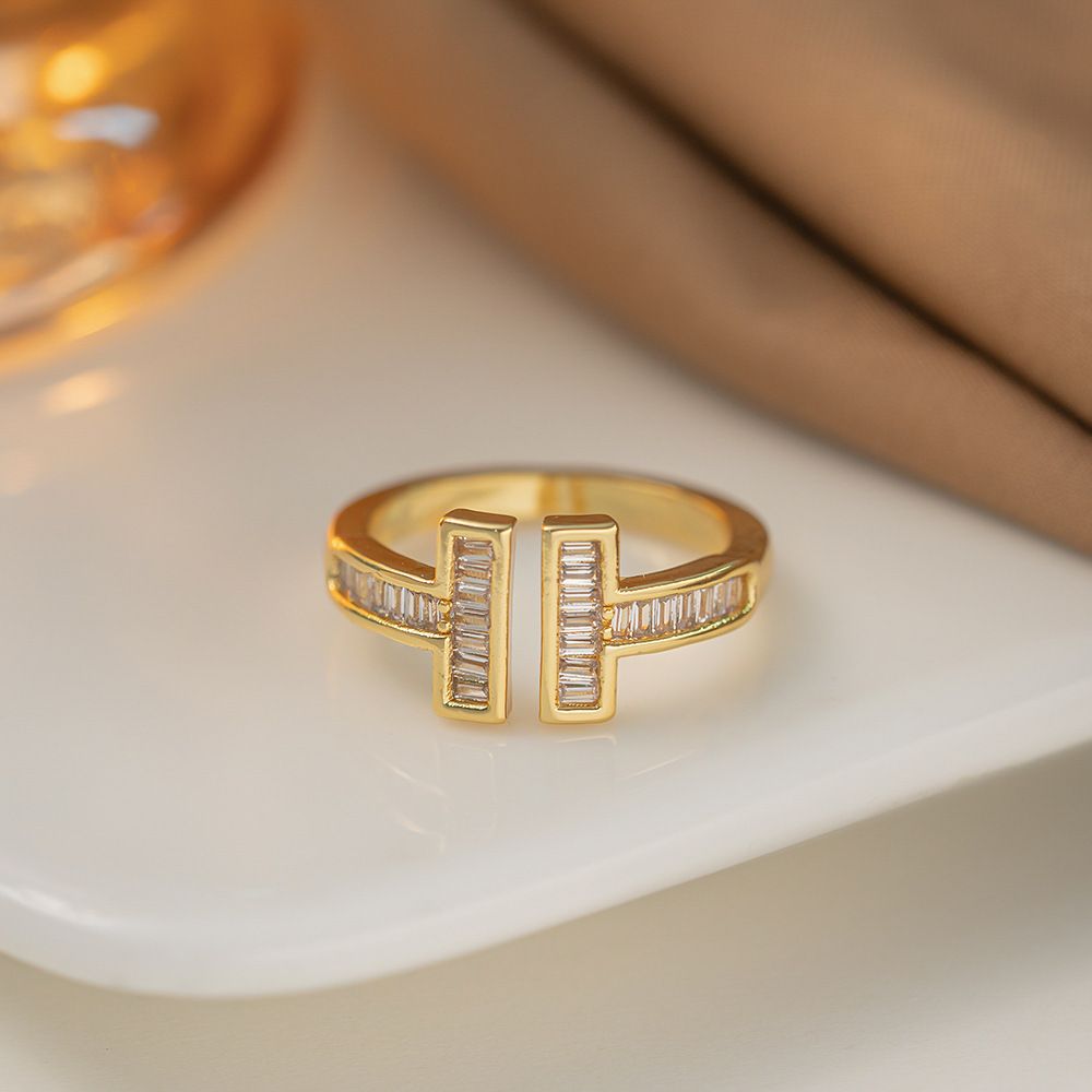 MYKI Baguette Bar Adjustable Ring | Anti Tarnish Finish (MKR784-SSYI)