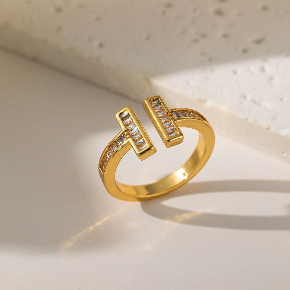 MYKI Baguette Bar Adjustable Ring | Anti Tarnish Finish (MKR784-SSYI)