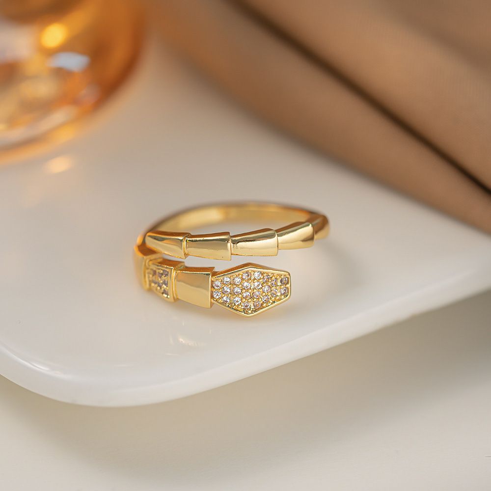 MYKI Geometric Crystal Adjustable Ring | Anti Tarnish Finish (MKR785-SSYI)