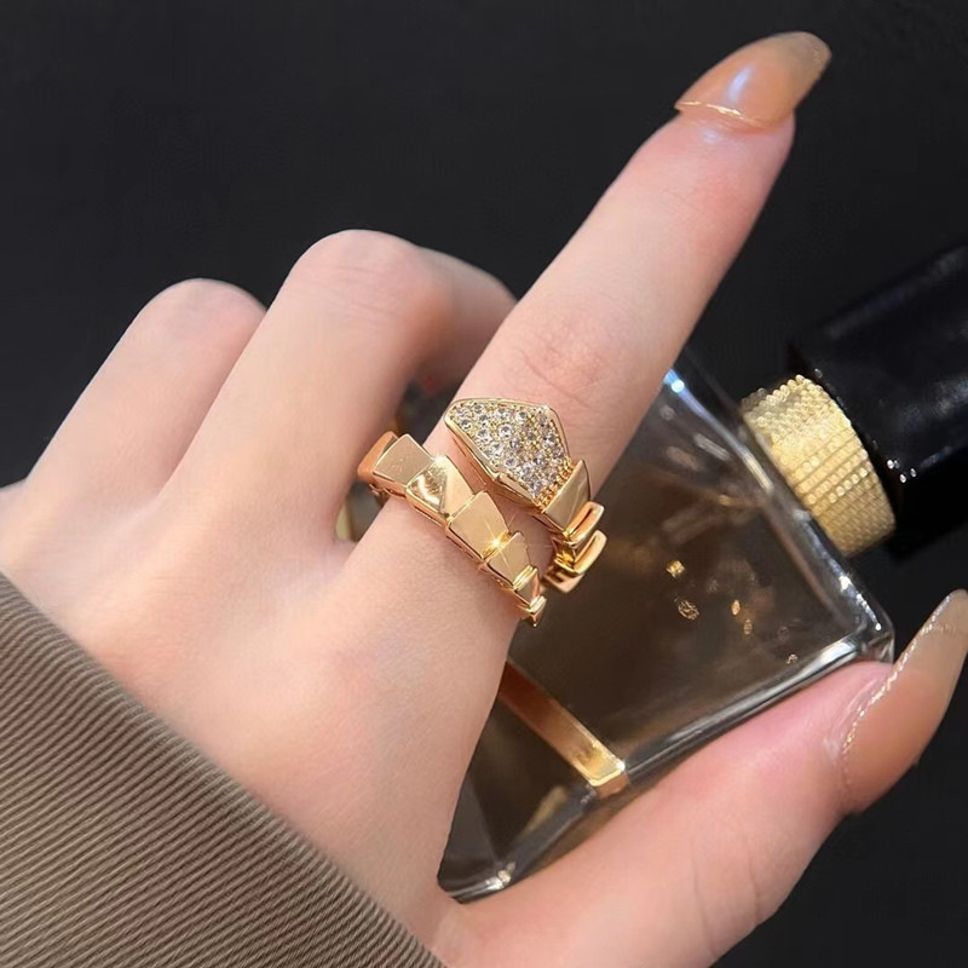 MYKI Geometric Crystal Adjustable Ring | Anti Tarnish Finish (MKR785-SSYI)