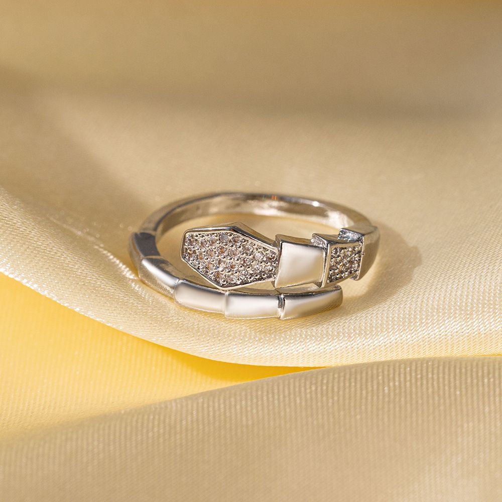 MYKI Geometric Crystal Adjustable Ring | Anti Tarnish Finish (MKR785-SSYI)