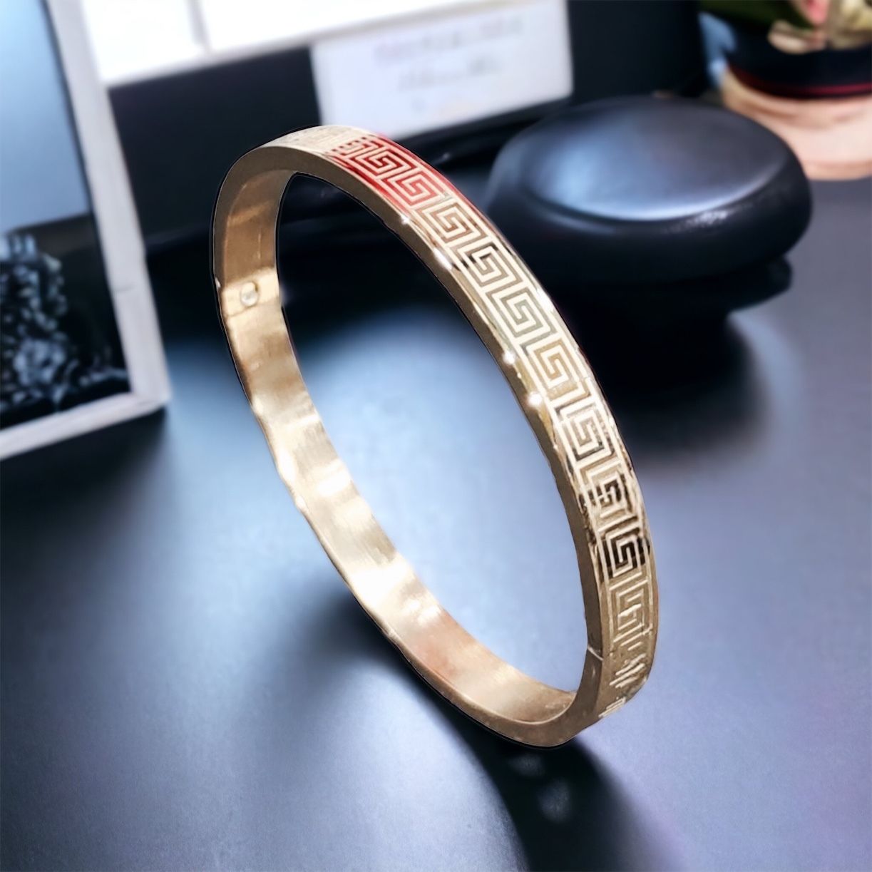 MYKI Glorious Love Bracelet For Women & Men (6mm thickness, 2.4 inch diameter) (MKBRAD463RG)