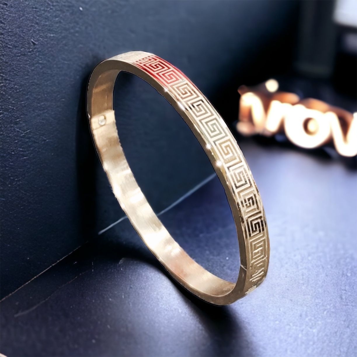 MYKI Glorious Love Bracelet For Women & Men (6mm thickness, 2.4 inch diameter) (MKBRAD463RG)