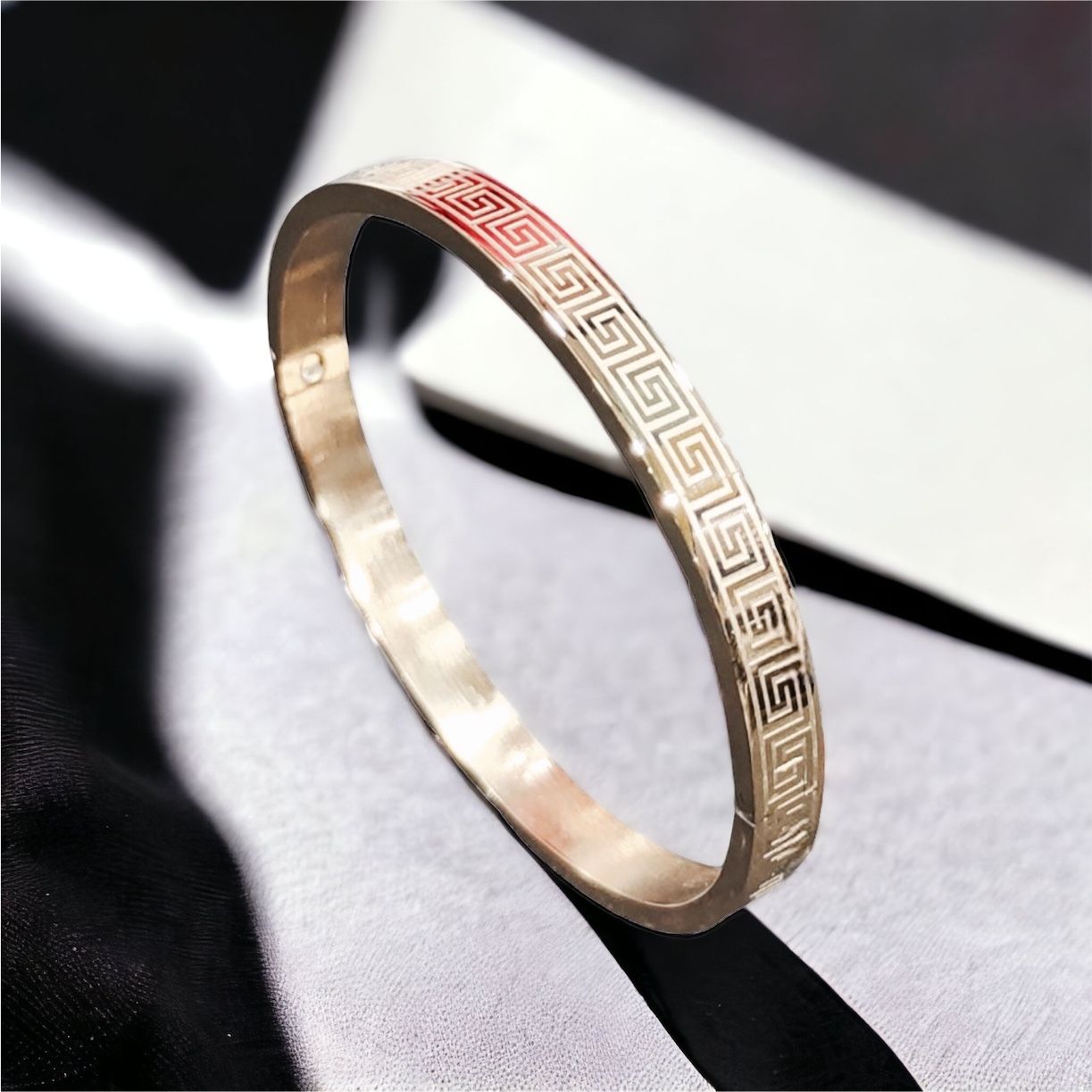 MYKI Glorious Love Bracelet For Women & Men (6mm thickness, 2.4 inch diameter) (MKBRAD463RG)