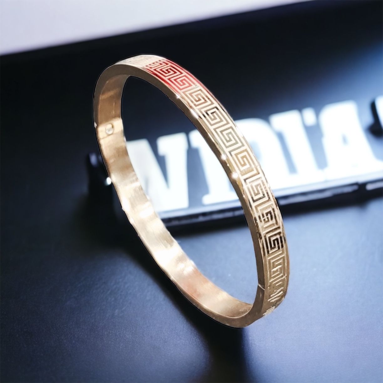 MYKI Glorious Love Bracelet For Women & Men (6mm thickness, 2.4 inch diameter) (MKBRAD463RG)