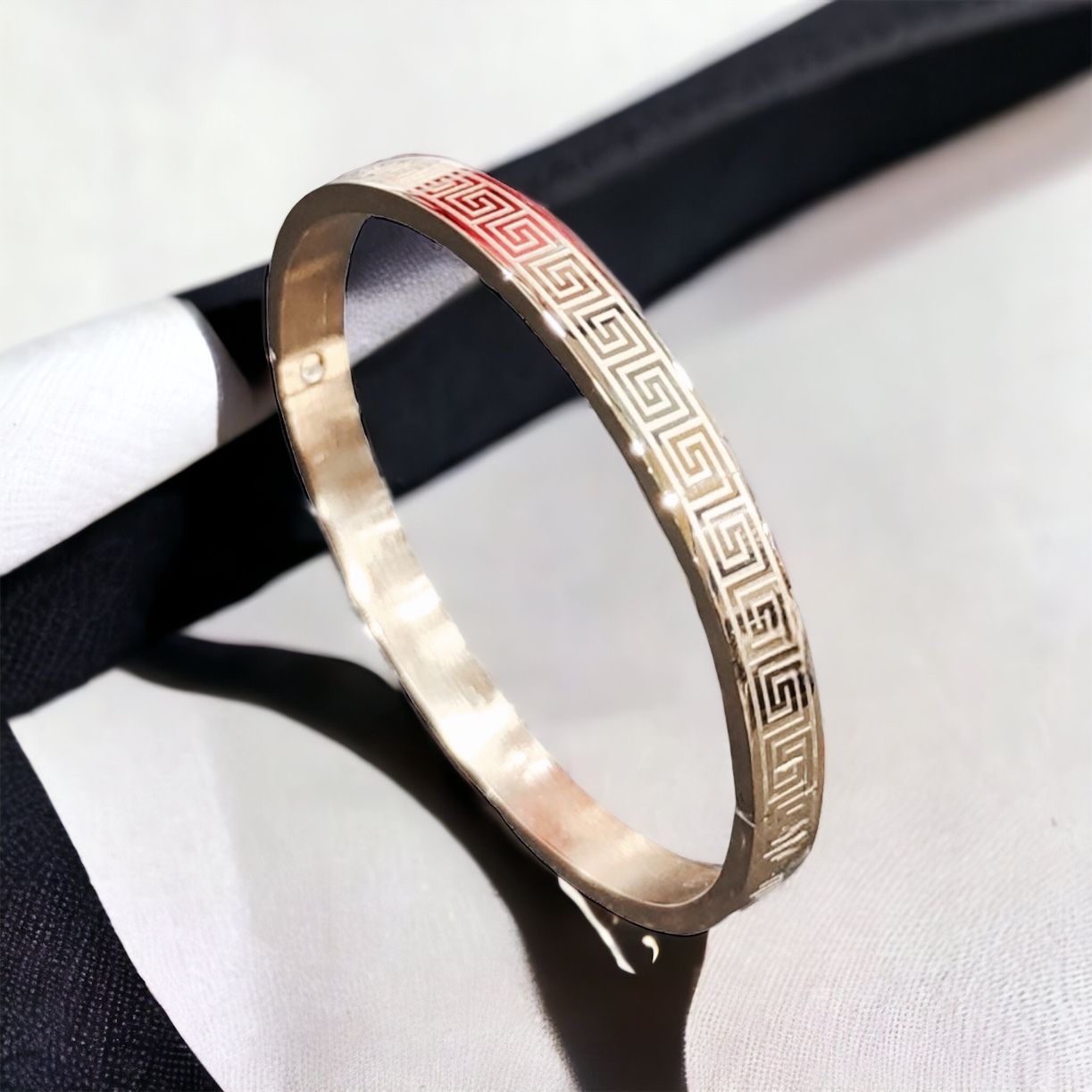 MYKI Glorious Love Bracelet For Women & Men (6mm thickness, 2.4 inch diameter) (MKBRAD463RG)
