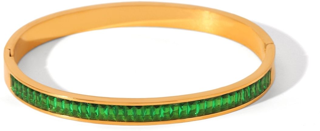 MYKI Amazing Diamond Gold plated Kada Bracelet (MKBRAD637GREEN-PRA)