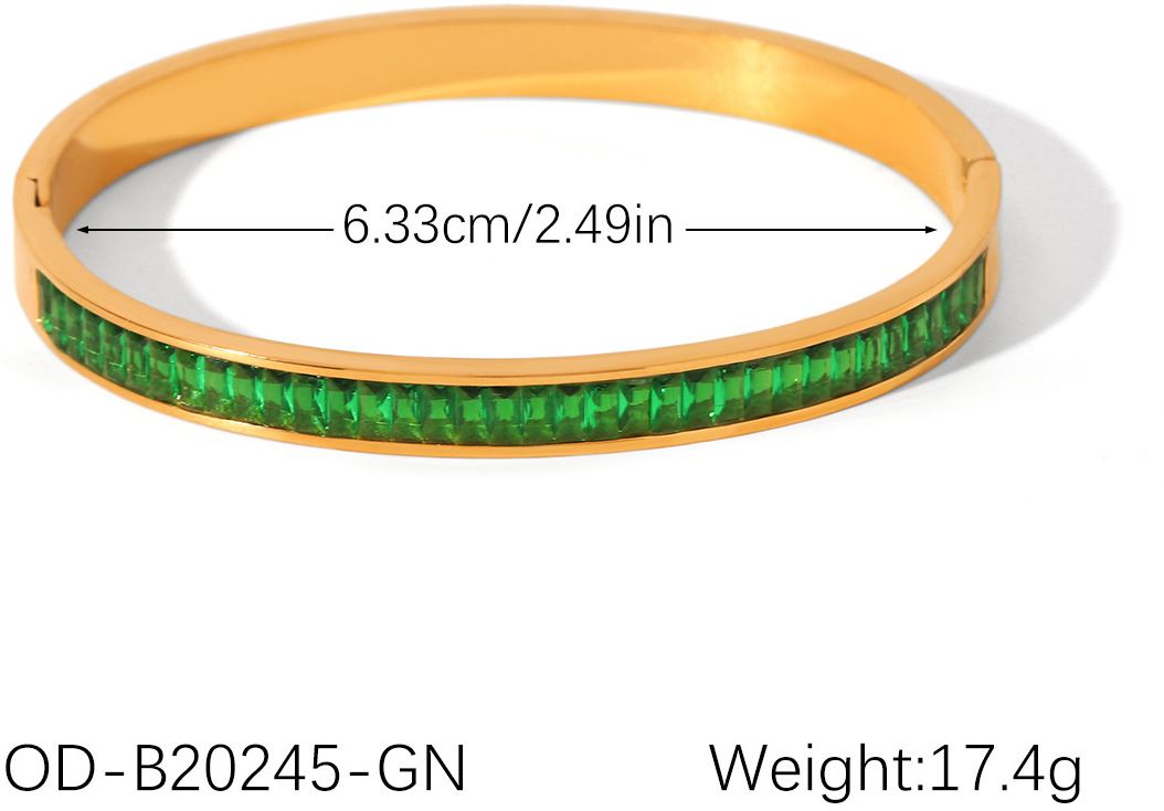 MYKI Amazing Diamond Gold plated Kada Bracelet (MKBRAD637GREEN-PRA)