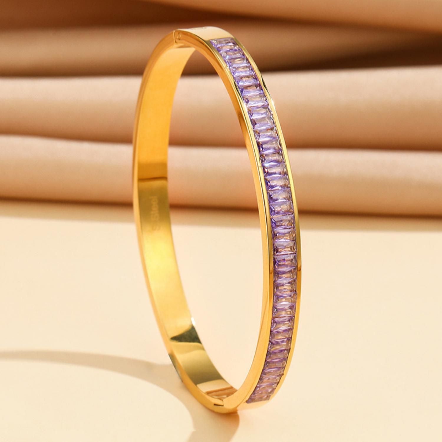 MYKI Amazing Diamond Gold plated Kada Bracelet  (MKBRAD525)