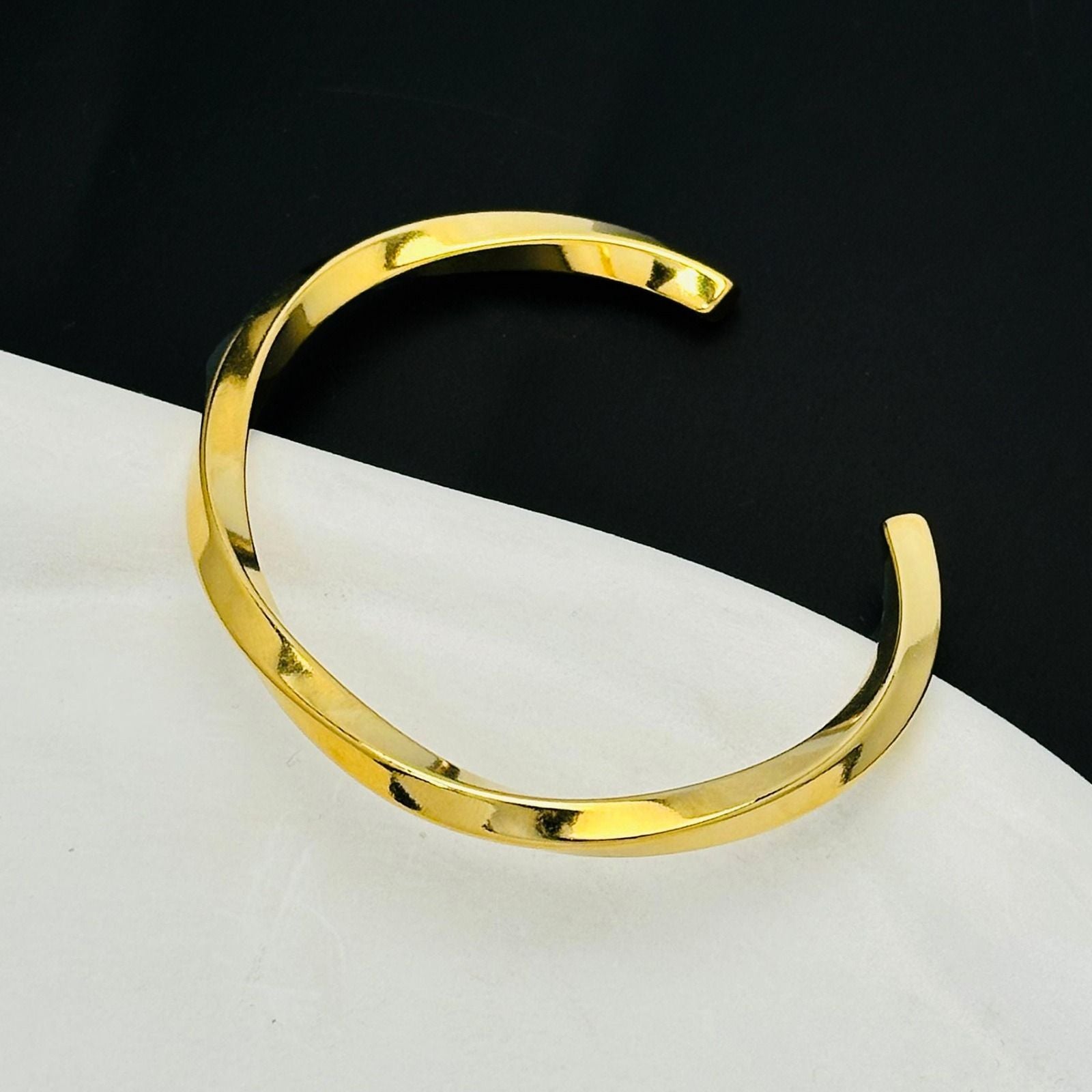 MYKI Stainless Steel Open Cuff Bracelet For Women & Mens (MKBRAD542)