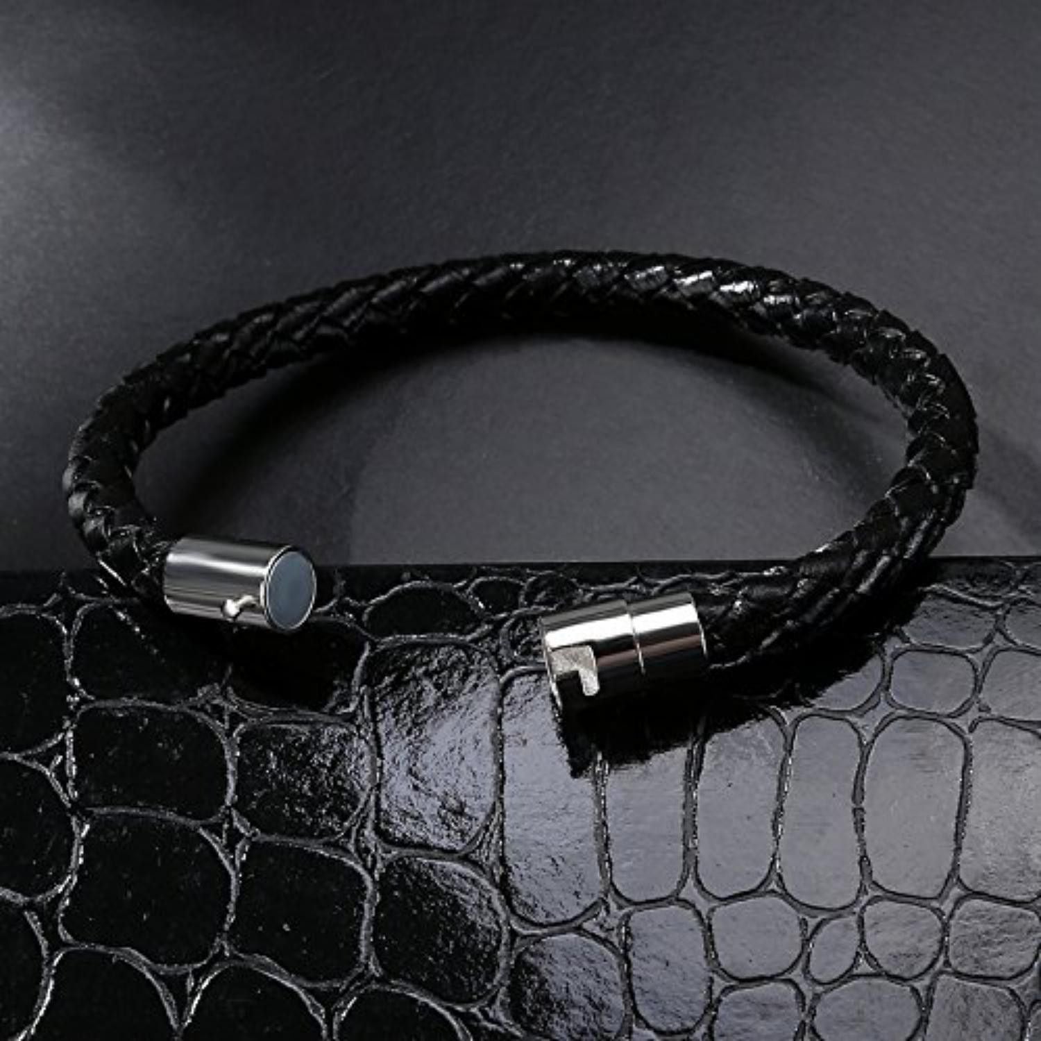 MYKI Limited Edition Leather rope Bracelet For Men & Boys (MKMBR103)