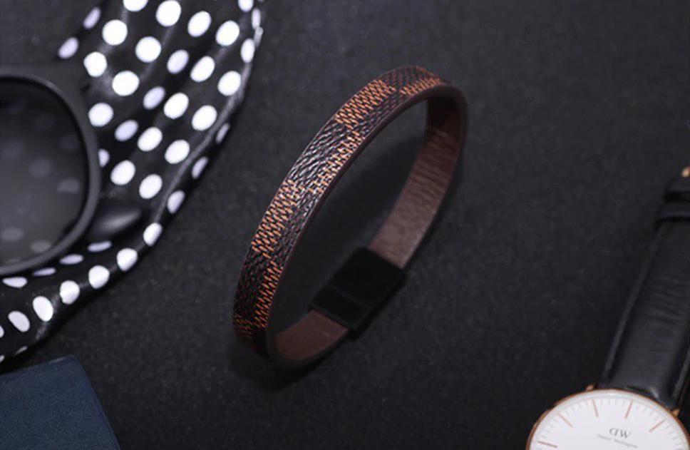 MYKI Very Elegant Genuine Leather Bracelet For Men & Boys For Daily / Party / Gym Wear (BROWN) (MKMBR136)