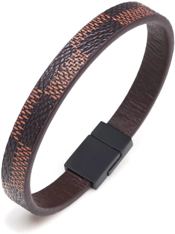 MYKI Very Elegant Genuine Leather Bracelet For Men & Boys For Daily / Party / Gym Wear (BROWN) (MKMBR136)