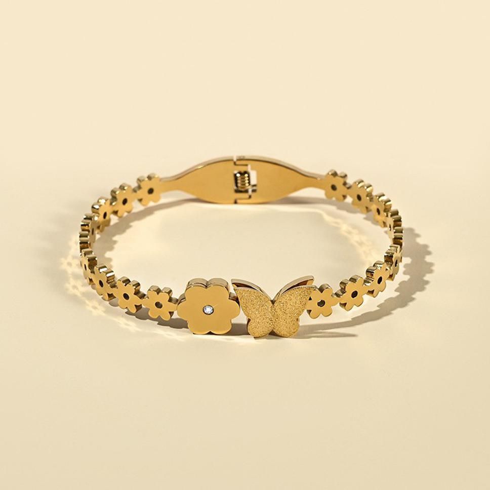 MYKI Religious Butterfly Flower Bracelet (MKBRAD337G)