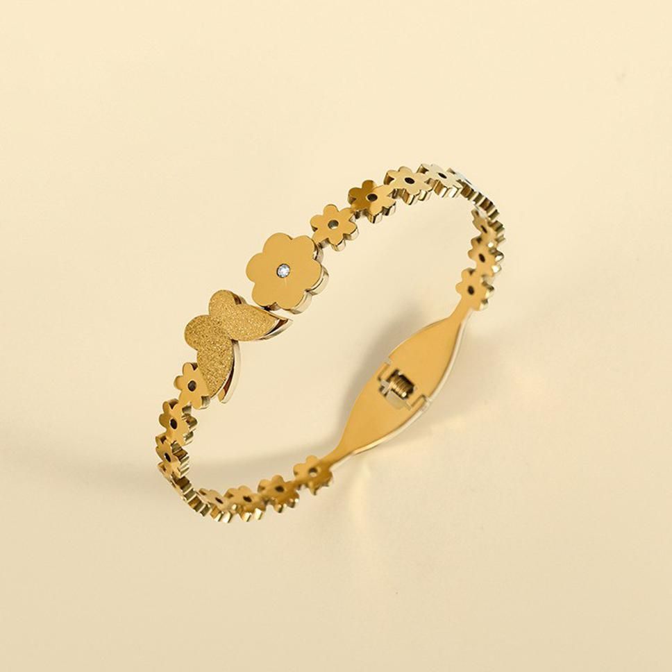 MYKI Religious Butterfly Flower Bracelet (MKBRAD337G)