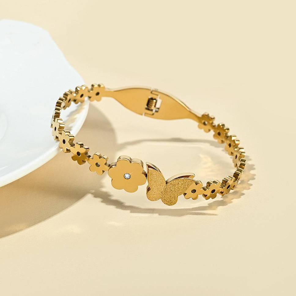 MYKI Religious Butterfly Flower Bracelet (MKBRAD337G)