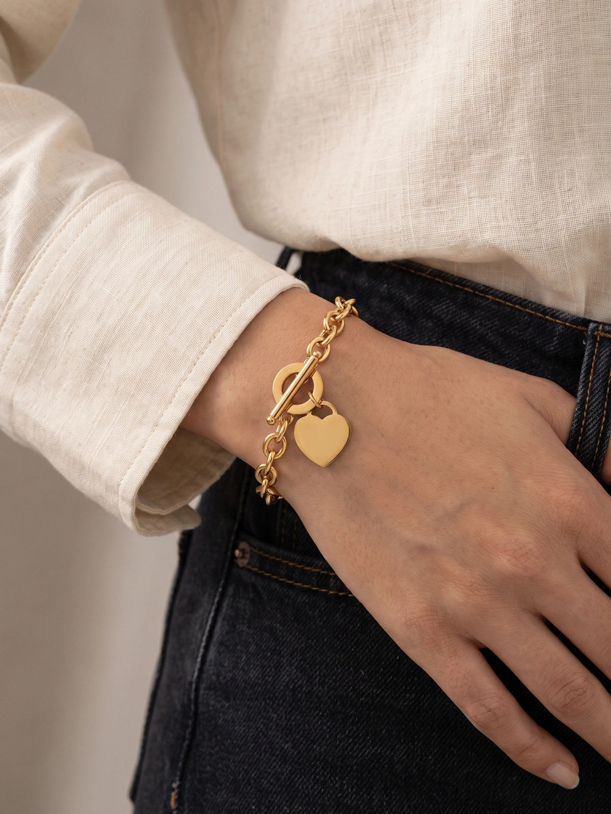 MYKI Exclusive LOVE LOCK Collection link Bracelet (Silver) (MKBRAD163G)