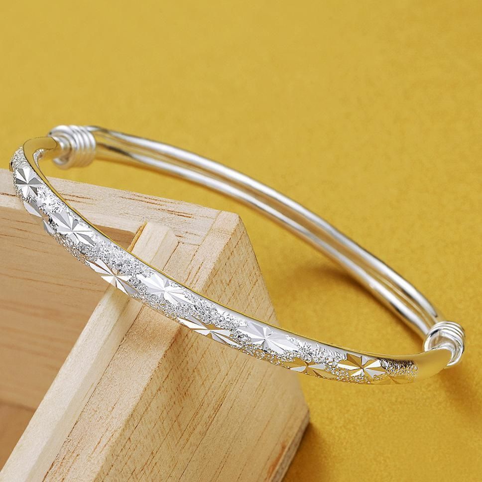 MYKI Alluring Silver Plated Kada (MKBRAD165)