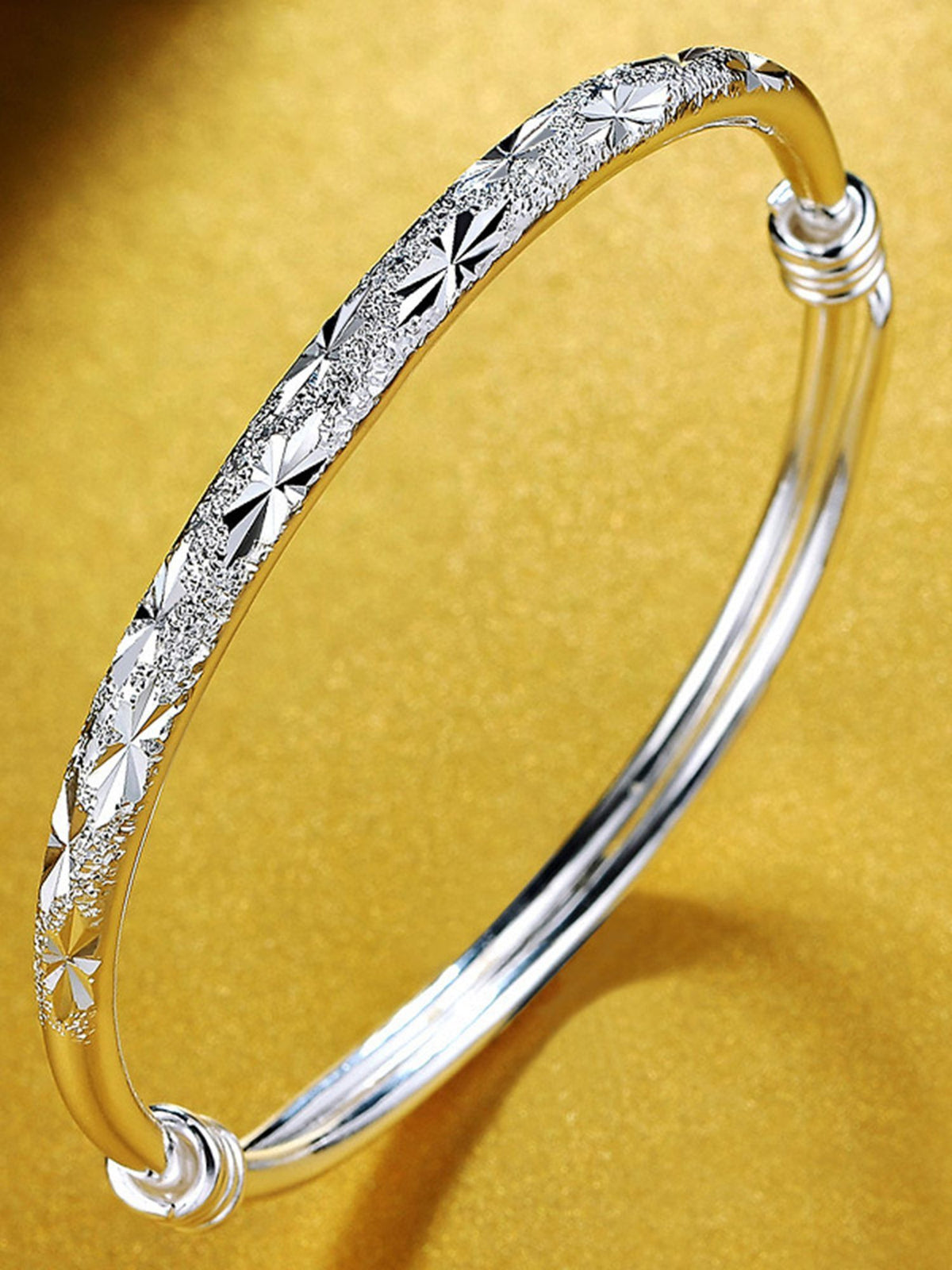 MYKI Alluring Silver Plated Kada (MKBRAD165)